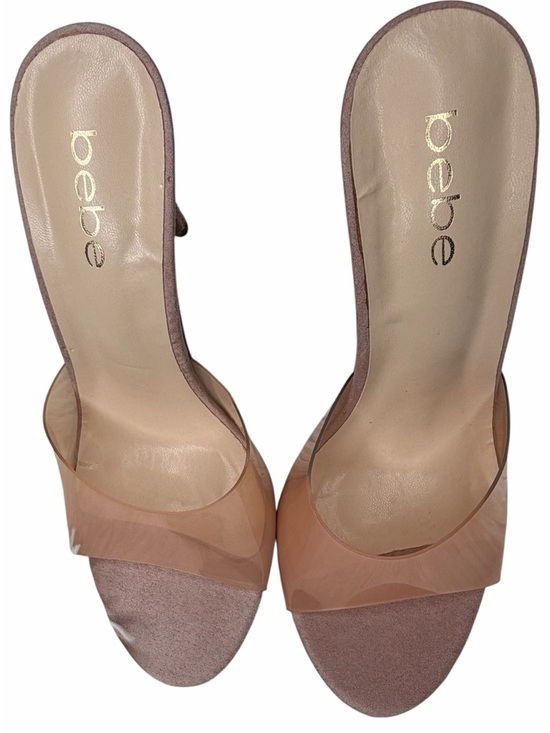 bebe Shoes - bebe Clear Strap Open-Toe Heels – Size 7.5 – Nude/Mauve Pre‑Loved